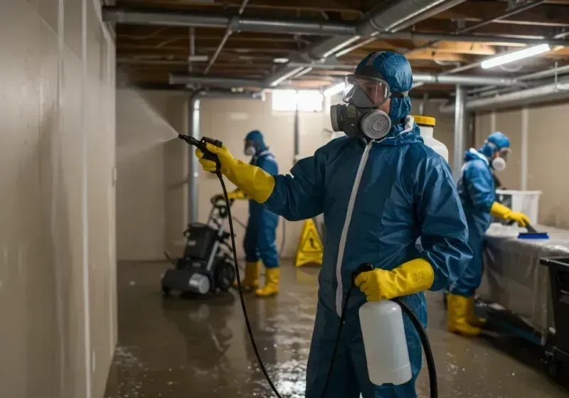 Basement Sanitization and Antimicrobial Treatment process in Grove City, PA