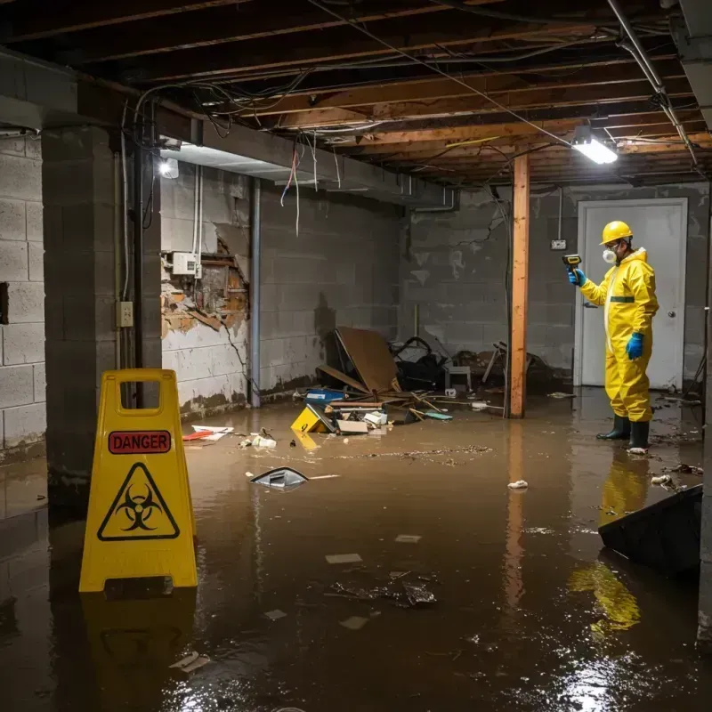 Flooded Basement Electrical Hazard in Grove City, PA Property